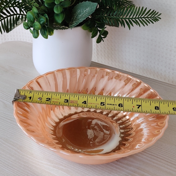 Vintage Set of 2 Fire King Iridescent Peach Bowls - Picture 5 of 6